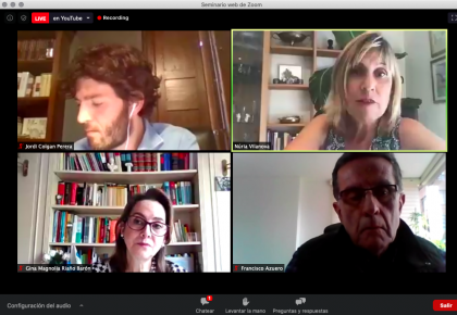 Núria Vilanova aboga por la figura de los empresarios y la colaboración público-privada en el Covid-19 en el seminario organizado por la OISS